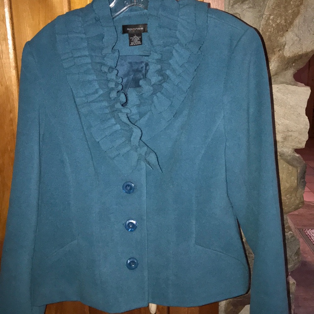 Spense Ruffled Collar Jacket Large - Picture 6 of 8